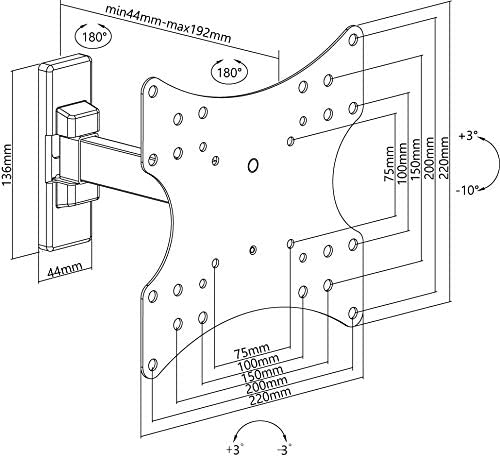 Goobay Basic TV-Wandhalterung Basic FULLMOTION (S), Schwarz - für Fernseher von 58,40cm (23) bis 106,70cm (42) (58-107cm) , vollbeweglich (schwenkbar und neigbar) bis 20kg (49713) von Wentronic