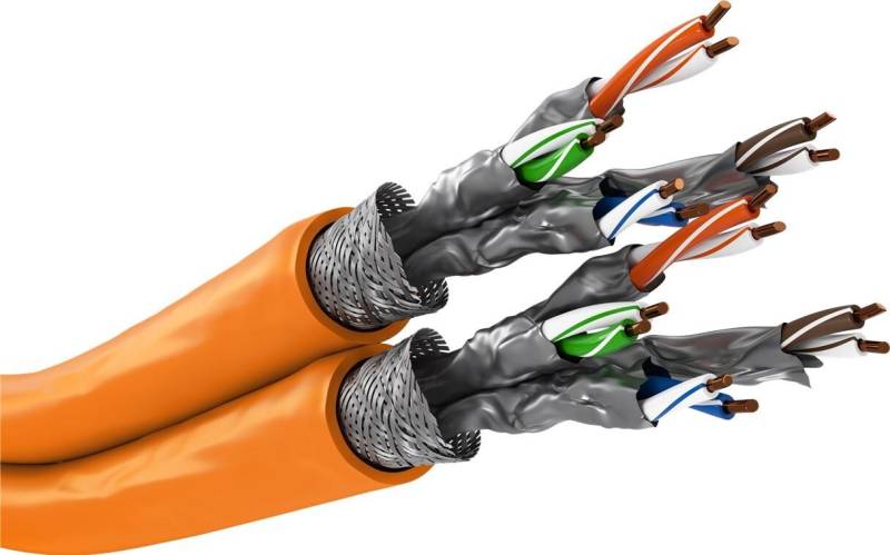 Goobay CAT 7A Duplex-Netzwerkkabel S/FTP PiMF orange - Kupferleiter CU AWG 23/1 (75714) von Wentronic
