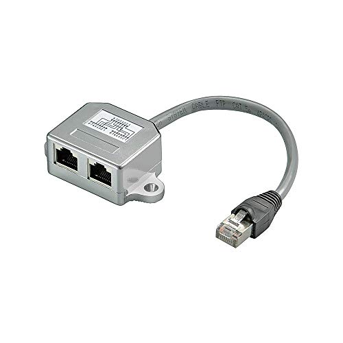 Goobay Netzwerk Adapter (Cat 5 Ethernet und ISDN RJ45 Stecker auf 2x RJ45 Buchse) silber von Wentronic
