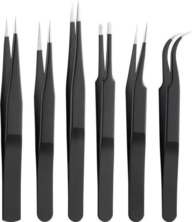 Goobay Pinzetten-Set 6-teilig - aus rostfreiem Edelstahl (41256) von Wentronic