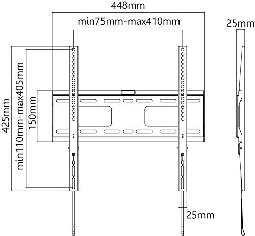 Goobay Pro TV-Wandhalterung Pro FIXED (M), Schwarz - für Fernseher von 81,30cm (32) bis 139,70cm (55) (81-140 cm) bis 50kg (49890) von Wentronic