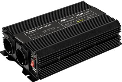 Goobay SPW IT Wechselrichter 1500 W 12 V/DC - 230 V/AC, 5 V/DC (58884) von Wentronic