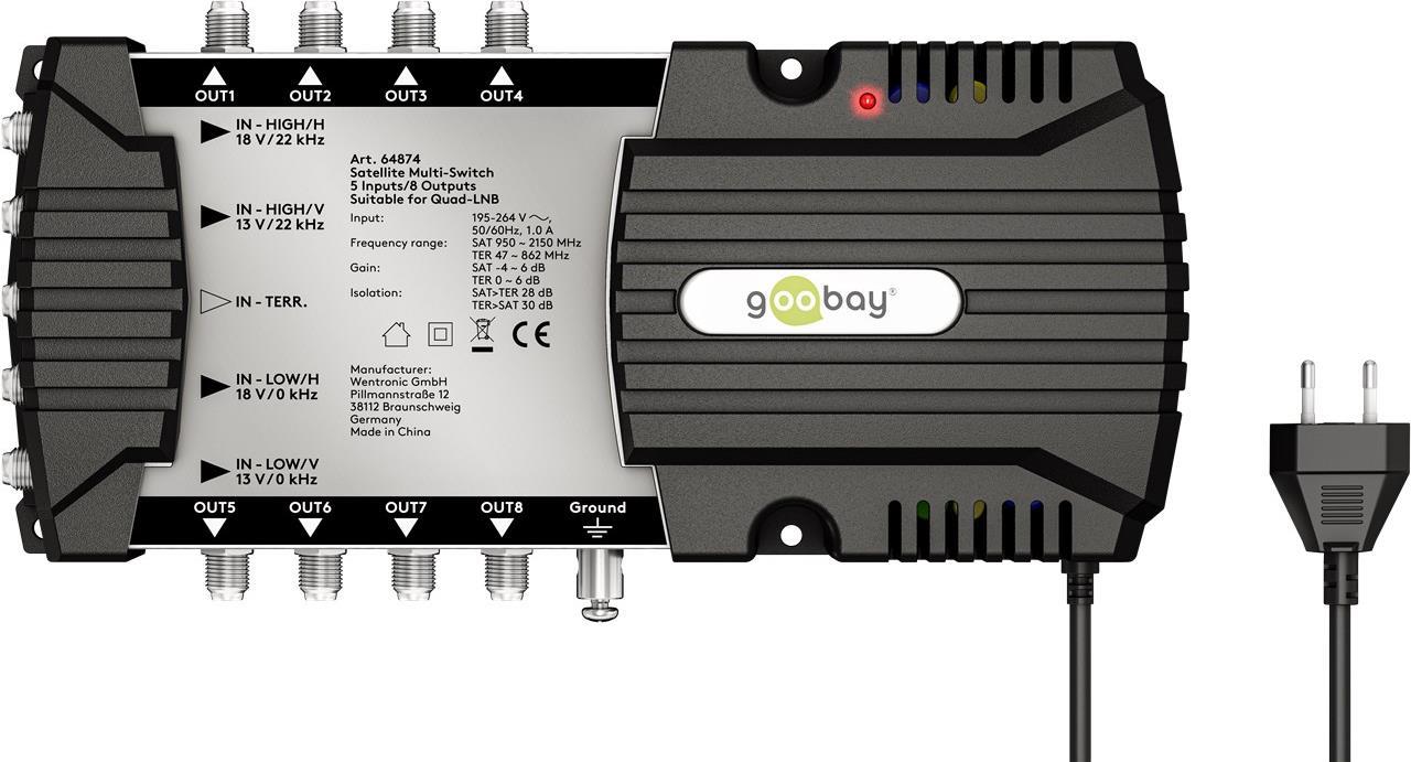 Goobay Sat-Multischalter 5 Eingänge/8 Ausgänge (64874) von Wentronic