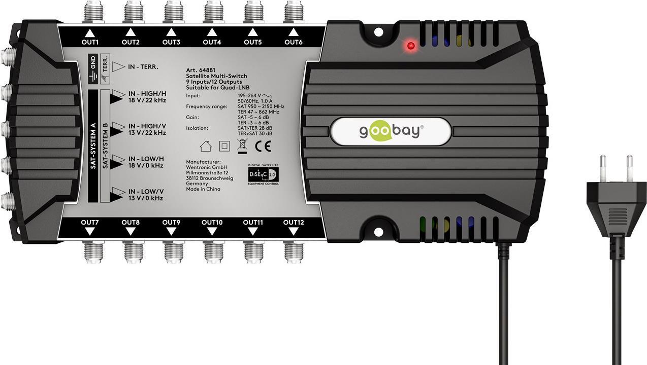Goobay Sat-Multischalter 9 Eingänge/12 Ausgänge (64881) von Wentronic