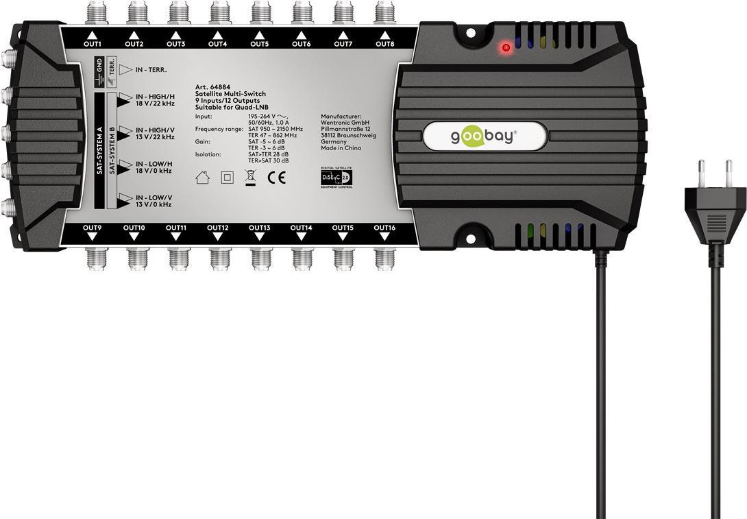 Goobay Sat-Multischalter 9 Eingänge/16 Ausgänge (64884) von Wentronic