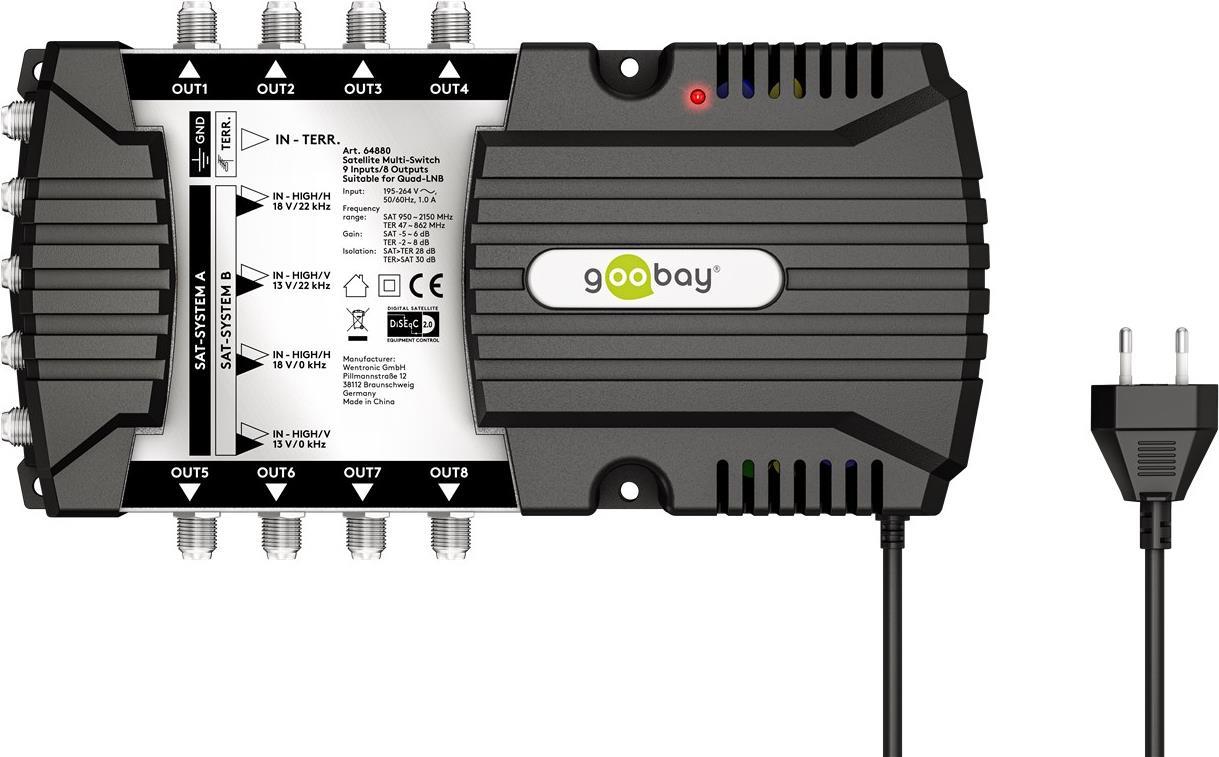 Goobay Sat-Multischalter 9 Eingänge/8 Ausgänge (64880) von Wentronic