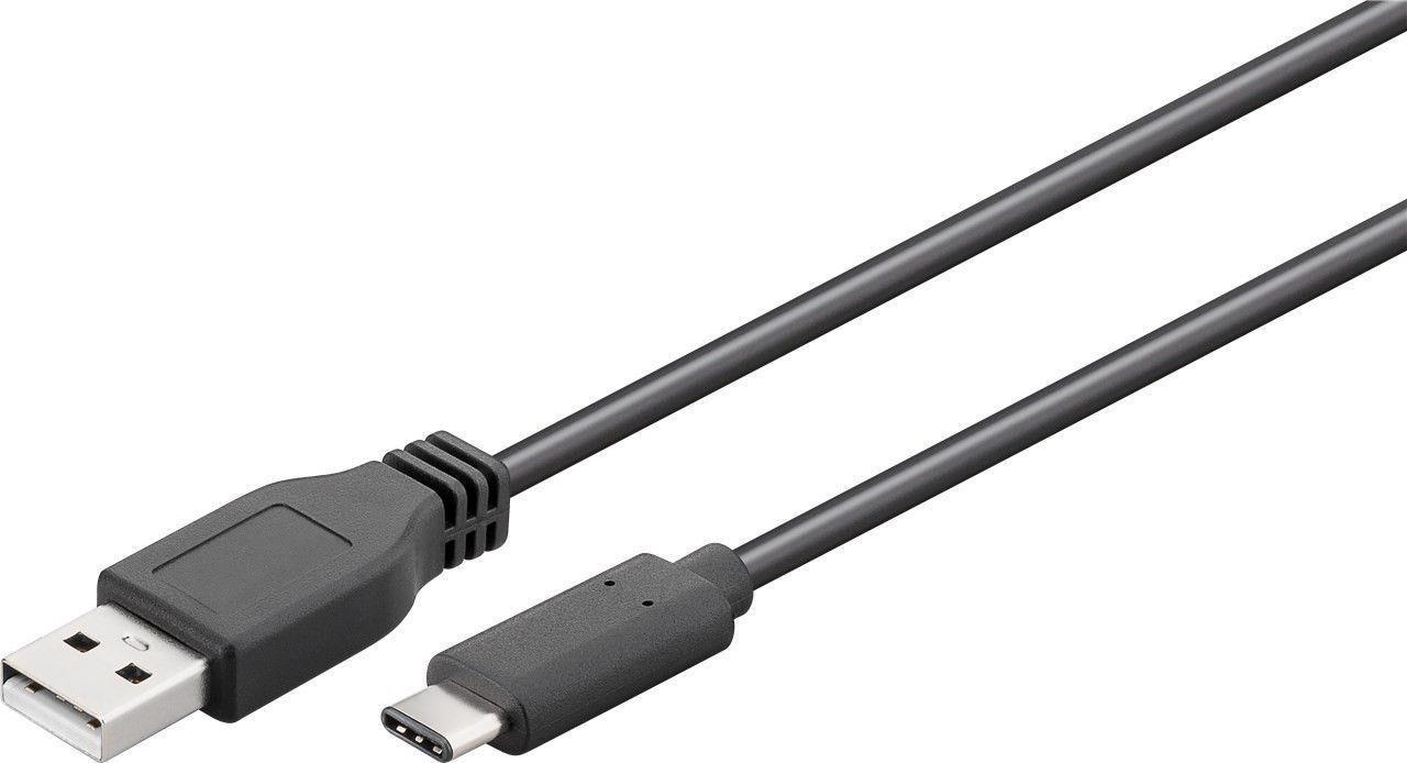 Goobay USB 2.0 Kabel USB-C auf USB A, schwarz, 1 m - geeignet für Geräte mit USB-C Anschluss (55466) von Wentronic