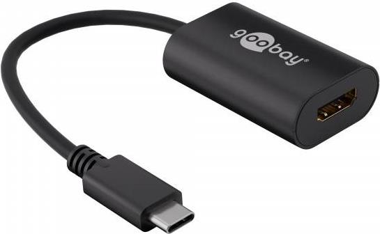 Goobay USB-C Adapter, Schwarz, 0.2 m - USB-C Stecker > HDMI Standard-Buchse (Typ A) (38532) von Wentronic