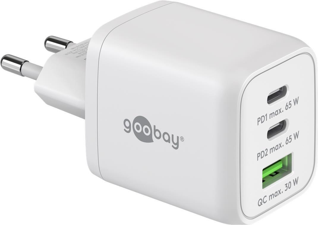 Goobay USB-C PD Multiport-Schnellladegerät (65 W), weiß (64754) von Wentronic