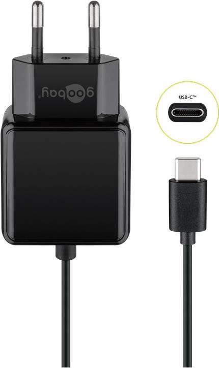 Goobay USB-C USB Ladegerät 3.0 A, Schwarz, 1.5 m - Netzteil für viele Kleingeräte mit USB-C Anschluss wie z.B. Smartphones (45040) von Wentronic