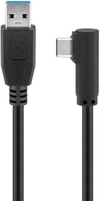 Goobay USB-C auf USB A 3.0 Kabel 90°, schwarz, 1.5 m - USB 3.0-Stecker (Typ A) > USB-C-Stecker (66502) von Wentronic
