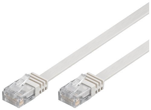 Wentronic CAT 5e Netzwerkkabel Flachkabel; CAT FLAT 5-1000 U/UTP WEISS 10m von Wentronic