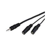 Wentronic Goobay 3,5mm-Klinke-Adapterkabel, Schwarz, 0.2 m - Klinke 3,5 mm-Stecker (3-Pin, Stereo) > 2x Klinke 3,5 mm-Buchse (3-Pin, Stereo) (50464) von Wentronic