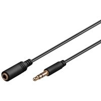 Wentronic Goobay 3,5mm-Klinke-Verlängerungskabel, Schwarz, 5 m - Klinke 3,5 mm-Stecker (3-Pin, Stereo) > Klinke 3,5 mm-Buchse (3-Pin, Stereo) (97122) von Wentronic