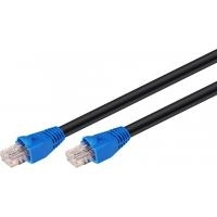 Wentronic Goobay CAT 6 Outdoor-Patchkabel, U/UTP, Schwarz, Blau, Schwarz-Blau, 75 m - CCA Kupfergemsich Material (94397) von Wentronic