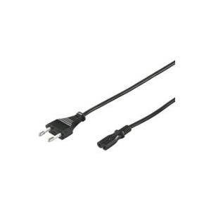 Wentronic Goobay Euro Anschlusskabel, 1,5 m, Schwarz - Eurostecker (Typ C, CEE 7/16) > Gerätebuchse C7 (50084) von Wentronic