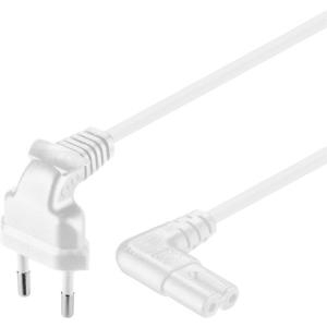 Wentronic Goobay Euro Anschlusskabel beidseitig abgewinkelt, 5 m, Weiß - Eurostecker (Typ C, CEE 7/16) > Gerätebuchse C7 (97357) von Wentronic