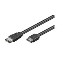Wentronic Goobay HDD eSATA Kabel 1.5GBits / 3GBits / 6GBits, Schwarz, 0.5 m - SATA L-Typ-Stecker > eSATA I-Typ-Stecker (93246) von Wentronic