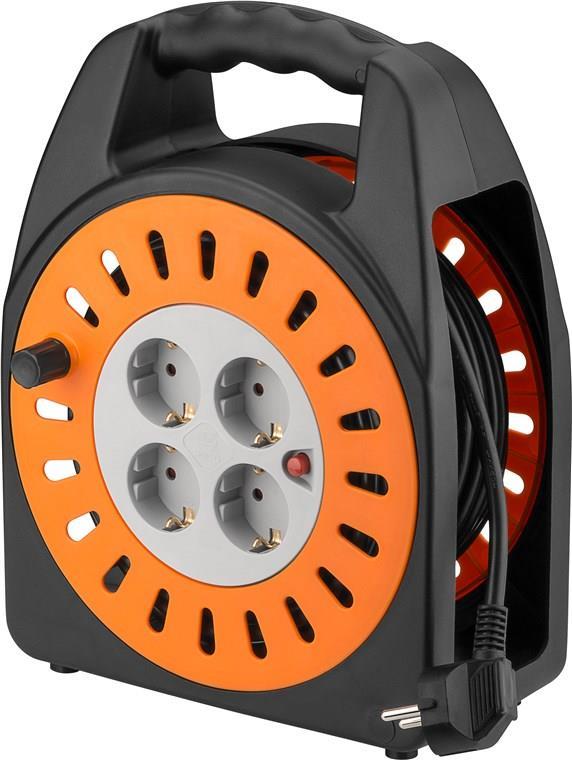 Wentronic Goobay Kabeltrommel 25 m - mit 4x Schutzkontakt-Steckdosen und Überlastschutz (71355) von Wentronic