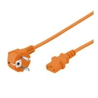 Wentronic Goobay Kaltgeräte Anschlusskabel abgewinkelt, 3 m, Orange - Typ F (Typ F, CEE 7/7) > Gerätebuchse C13 (Kaltgeräteanschluss) (95289) von Wentronic