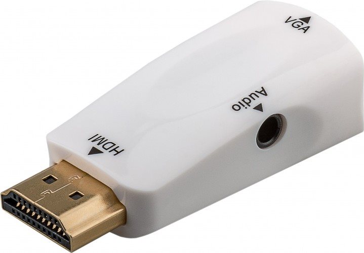 Wentronic Goobay Komapkter HDMI / VGA-Adapter inkl. Audio - HDMI-Stecker (Typ A) auf VGA-Buchse + 3,5mm-Klinke-Buchse (44793) von Wentronic