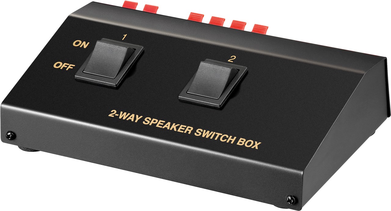 Wentronic Goobay Lautsprecher-Umschaltbox, Schwarz - zum Anschluss von bis zu 2 Lautsprecherpaaren (60928) von Wentronic