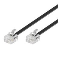 Wentronic Goobay Modularanschlusskabel, Schwarz, 3 m - RJ11/RJ14-Stecker (6P4C) auf RJ11/RJ14-Stecker (6P4C) (50317) von Wentronic