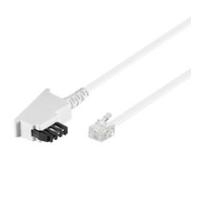 Wentronic Goobay TAE-F-Anschlusskabel (Universal-Pin Out), Weiß, 15 m - TAE-F-Stecker auf RJ11/RJ14-Stecker (6P4C) (68542) von Wentronic
