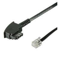 Wentronic Goobay TAE-F Anschlusskabel (international-Pin Out) 4-polig, Schwarz, 6 m - TAE-F-Stecker auf RJ11/RJ14-Stecker (6P4C) (50948) von Wentronic