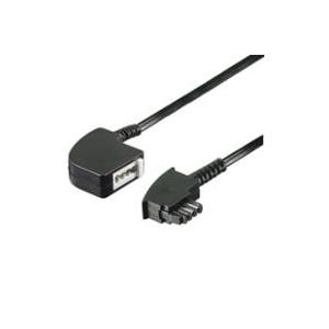 Wentronic Goobay TAE-F Verlängerung 4-polig, Schwarz, 15 m - TAE-F-Stecker auf TAE-F-Buchse (68000) von Wentronic