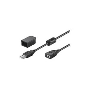 Wentronic Goobay USB 2.0 Hi-Speed Verlängerungskabel mit Ferritkern, Schwarz, 2 m - USB 2.0-Stecker (Typ A) > USB 2.0-Buchse (Typ A) (93284) von Wentronic