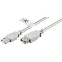 Wentronic Goobay USB 2.0 Hi-Speed Verlängerungskabel mit USB Zertifikat, Grau, 1.8 m - USB 2.0-Stecker (Typ A) > USB 2.0-Buchse (Typ A) (69914) von Wentronic