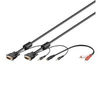 Wentronic SVGA Audio Cable - 3m - VGA (D-Sub) - VGA (D-Sub) - Schwarz - Audio 3.5 mm (93969) von Wentronic