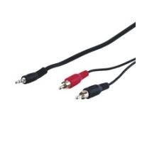 Wentronic goobay AVK 118-1500 - Audiokabel - Mini-Phone Stereo 3,5 mm (M) bis RCA (M) - 15,0m - Schwarz (50780) von Wentronic