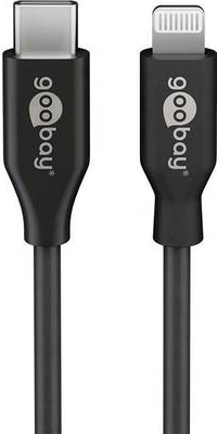Wentronic goobay - Lightning-Kabel - USB-C männlich bis Lightning männlich - 1,0m - Schwarz - für Apple iPad/iPhone/iPod (Lightning) (39445) von Wentronic