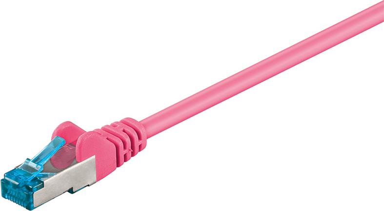 Wentronic goobay - Netzwerkkabel - RJ-45 (M) bis RJ-45 (M) - 15,0m - SFTP, PiMF - CAT 6a - halogenfrei, geformt, ohne Haken - Magenta (94144) von Wentronic