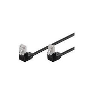 Wentronic goobay - Netzwerkkabel - RJ-45 (M) zu RJ-45 (M) - 1 m - Foiled Unshielded Twisted Pair (F/UTP) - CAT 5e - 90° Stecker, geformt - Schwarz (96078) von Wentronic