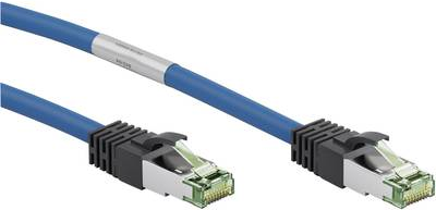 Wentronic goobay - Patch-Kabel - RJ-45 (M) bis RJ-45 (M) - 1,0m - SFTP, PiMF - CAT 8,1 - geformt - Blau (45659) von Wentronic