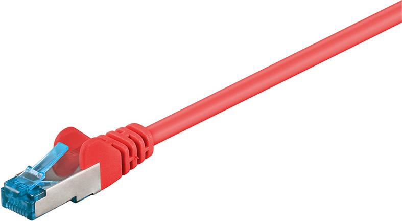 Wentronic goobay - Patch-Kabel - RJ-45 (M) bis RJ-45 (M) - 15,0m - SFTP, PiMF - CAT 6a - halogenfrei, geformt, ohne Haken - Rot (94150) von Wentronic
