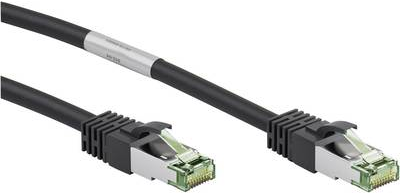 Wentronic goobay - Patch-Kabel - RJ-45 (M) bis RJ-45 (M) - 15,0m - SFTP, PiMF - CAT 8,1 - geformt - Schwarz (66727) von Wentronic