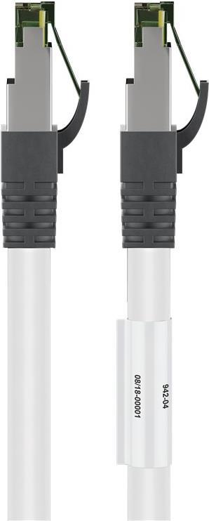 Wentronic goobay - Patch-Kabel - RJ-45 (M) bis RJ-45 (M) - 15 m - SFTP, PiMF - CAT 8.1 - halogenfrei, geformt, ohne Haken, verseilt - weiß (55130) von Wentronic