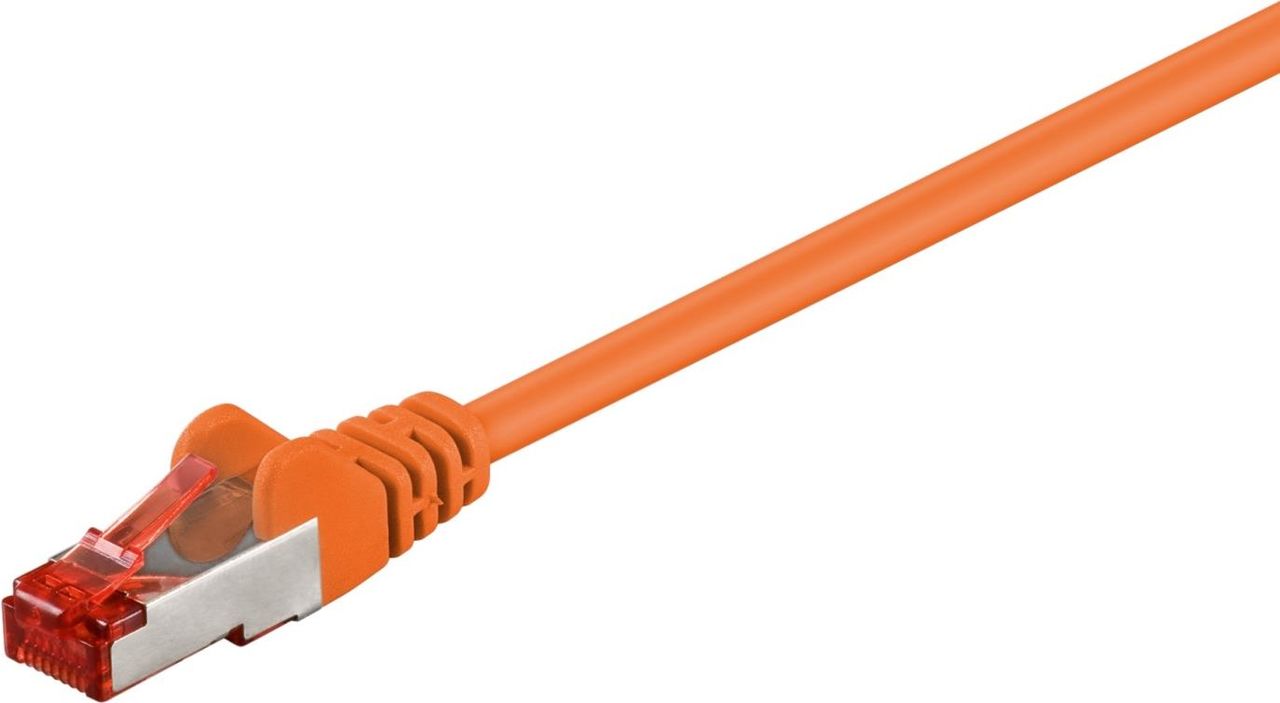 Wentronic goobay - Patch-Kabel - RJ-45 (M) bis RJ-45 (M) - 5,0m - SFTP, PiMF - CAT 6 - geformt - orange (95516) von Wentronic