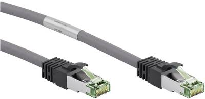 Wentronic goobay - Patch-Kabel - RJ-45 (M) bis RJ-45 (M) - 5,0m - SFTP, PiMF - CAT 8,1 - halogenfrei, geformt, ohne Haken, verseilt - Grau (55139) von Wentronic
