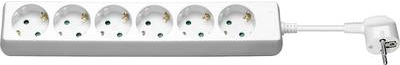 Wentronic goobay - Steckdosenleiste - Wechselstrom 230 V - 3680 Watt - Eingabe, Eingang CEE 7/7 - Ausgangsanschlüsse: 6 (6 x CEE 7/4) - 5 m Schnur - weiß (38840) von Wentronic