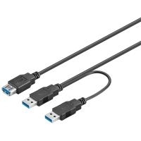 Wentronic goobay - USB- / Stromkabel - USB Type A (W) bis USB Type A (M) - 30cm - Schwarz (95749) von Wentronic