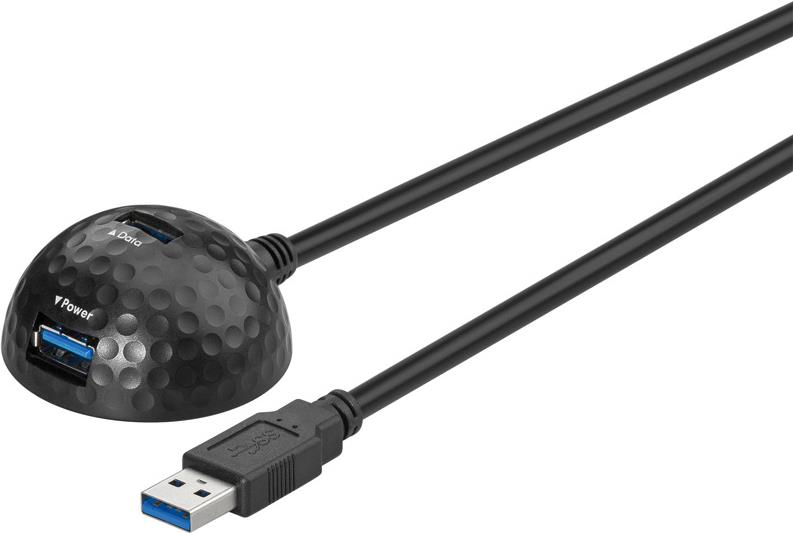 Wentronic goobay - USB-Verlängerungskabel - USB Type A (S) bis USB Type A, USB Type A (power only) (W) - USB3.0 - 1,5m - Schwarz (95918) von Wentronic