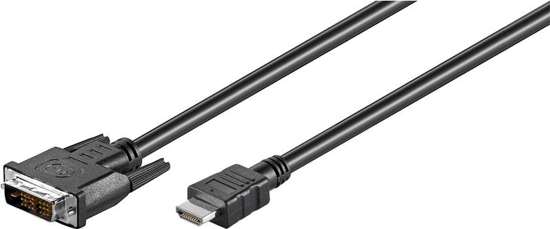 Wentronic goobay - Videokabel - DVI-D (M) bis HDMI (M) - 1,0m - Schwarz - geformt, Daumenschrauben (60579) von Wentronic