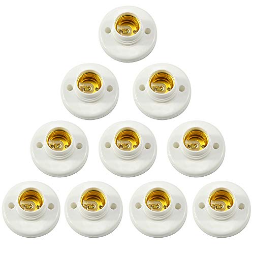10 Stücke Lampenfassung E27, Lampen Fassung Glühbirne Sockel LED Lampenfassung Wandfassung E27 Kein Kabel Kunststoff Deckenfassung Fassung fassungen für glühbirnen Für Lampe Halter, Weiß 10 Stücke Lampenfassung E27, Lampen Fassung Glühbirne Sockel LED Lampenfassung Wandfassung E27 Kein Kabel Kunststoff Deckenfassung Fassung fassungen für glühbirnen Für Lampe Halter, Weiß von Wenxiaw