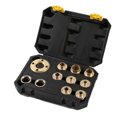 Wenzhon Oberfräsen-Schablonenführungs-Set – 11-teiliges Messing-Oberfräsen-Schablonen-Set mit Kontermutter-Adapter, gefräste Oberfräsen-Schablonen, passend für jede Oberfräsen-Unterbasis des von Wenzhon
