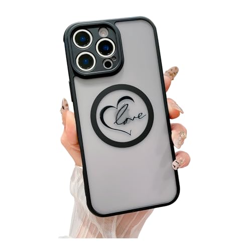 Weonmov Magnetische Schutzhülle für iPhone 16 Pro Max, süßes Herz, Liebe, schlanke, durchscheinende, matte Hartschale, kompatibel mit MagSafe, stoßfeste Kameraschutz-Handyhülle für Frauen und Mädchen Weonmov Magnetische Schutzhülle für iPhone 16 Pro Max, süßes Herz, Liebe, schlanke, durchscheinende, matte Hartschale, kompatibel mit MagSafe, stoßfeste Kameraschutz-Handyhülle für Frauen und Mädchen von Weonmov